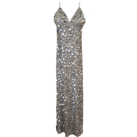 X by NBD Presley Embellished Gown in Silver NWOT Size X Small - Picture 5 of 7